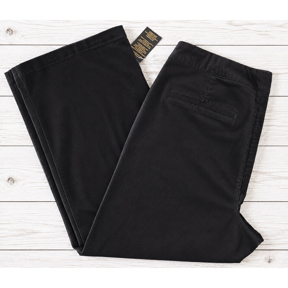 DG2 Diane Gilman Black Velvet Wide Leg Pants Stretch Velvet Trousers Plus 20PW